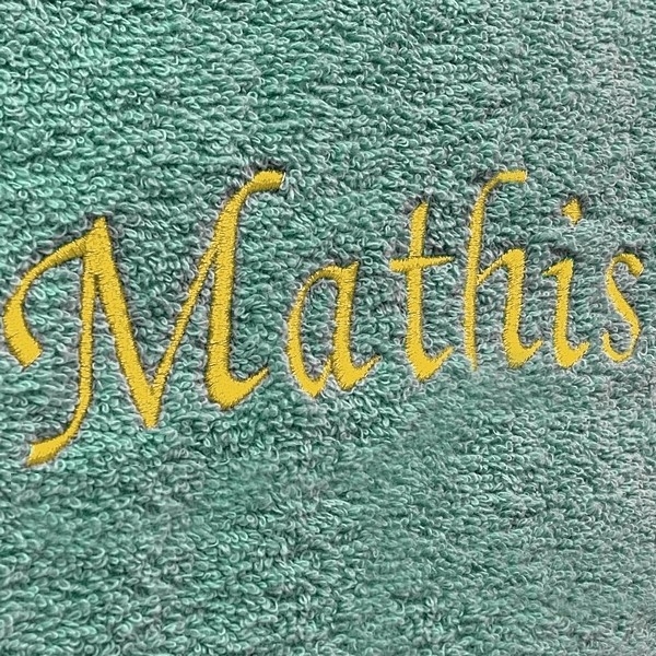 Serviette de bain vert d'eau personnalisée - 450gr/m²