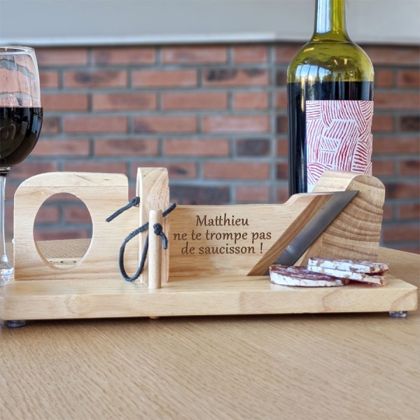 Guillotine à saucisson prénom gravée