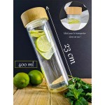 Théière nomade à double paroi avec bouchon en bambou gravé