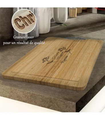 Planche à découper en bambou les bons petits plats | Personnalisé