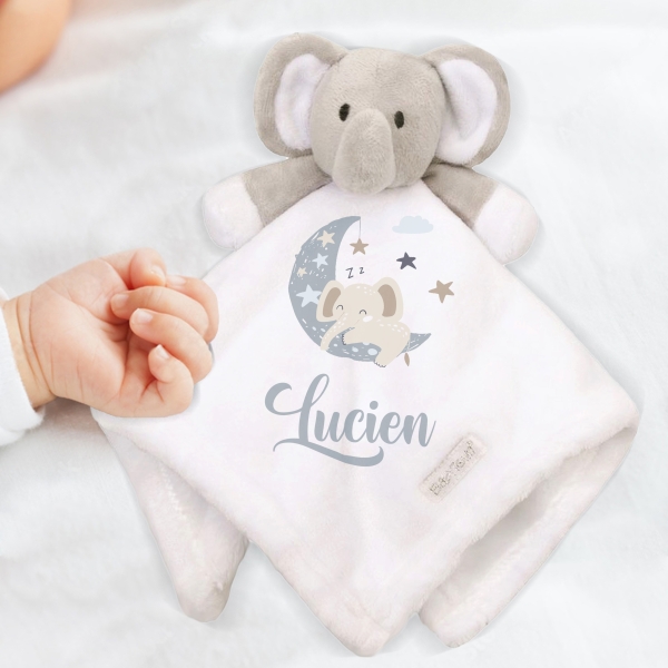 Doudou éléphant blanc Modèle Étoile