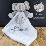 Doudou éléphant blanc Modèle Étoile