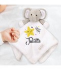 Doudou éléphant blanc Modèle Lune rose