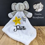 Doudou éléphant blanc Modèle Lune rose