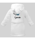 Peignoir bébé blanc à personnaliser - Modèle Dinosaure