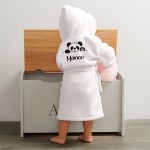 Peignoir bébé blanc à personnaliser - Modèle Panda
