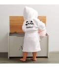 Peignoir bébé blanc à personnaliser - Modèle Panda