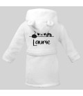 Peignoir bébé blanc à personnaliser - Modèle Panda
