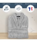 Peignoir de chambre gris homme brodé