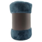 Plaid microfibre Bleu Orage 125x150 brodé