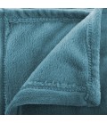 Plaid microfibre Bleu Orage 125x150 brodé