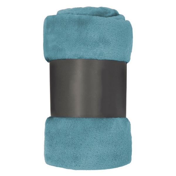 Plaid microfibre Bleu Orage 125x150 brodé