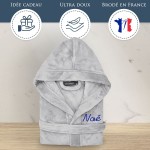 Peignoir enfant gris personnalisé