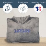 Couverture à capuche gris personalisée
