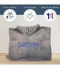 Couverture à capuche gris personalisée