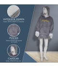 Couverture à capuche gris personalisée