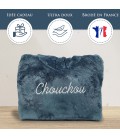 Couverture à capuche bleu personnalisée