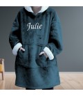 Couverture à capuche bleu personnalisée