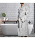 Peignoir de bain gris homme personnalisé