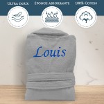 Peignoir de bain gris homme personnalisé