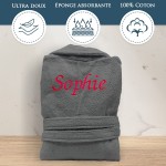 Peignoir de bain anthracite femme personnalisé