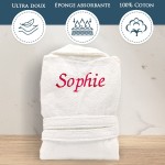 Peignoir de bain blanc femme personnalisé