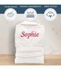 Peignoir de bain blanc femme personnalisé
