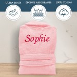 Peignoir de bain rose femme personnalisé