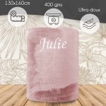 Plaid Polaire rose 130x160 personnalisé