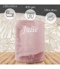 Plaid Polaire rose 130x160 personnalisé