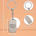 Porte-clés personnalisé plaque texte à graver