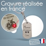 Porte-clés métal personnalisé - Modèle Amour