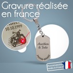 Porte-clés métal personnalisé - Modèle Lauriers