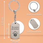 Porte-clés métal personnalisé - Modèle Maison
