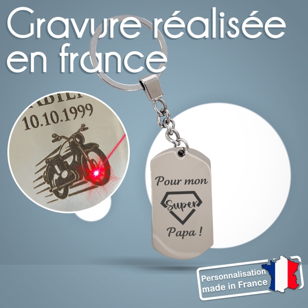 Porte-clés métal personnalisé - Modèle Super