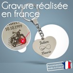 Porte-clés cœur personnalisé - Modèle Infini
