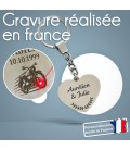 Porte-clés cœur personnalisé - Modèle Lauriers