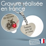 Porte clés coeur texte à graver
