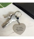 Porte clés coeur texte à graver