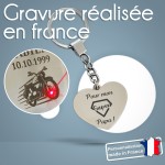 Porte-clés cœur personnalisé - Modèle Super