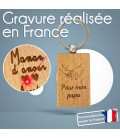 Porte-clés rectangle en bois personnalisé - Modèle Mains