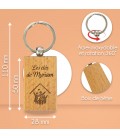 Porte-clés rectangle en bois personnalisé - Modèle Maison