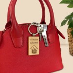 Porte-clés rectangle en bois personnalisé - Modèle Maison