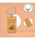Porte-clés rectangle en bois personnalisé - Modèle Moto