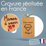 Porte-clés rectangle en bois personnalisé - Modèle Super