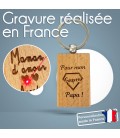 Porte-clés rectangle en bois personnalisé - Modèle Super
