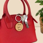 Porte-clés rond en bois personnalisé - Modèle Infini