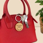 Porte-clés rond en bois personnalisé - Modèle Lauriers