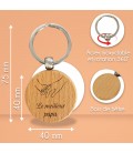 Porte-clés rond en bois personnalisé - Modèle Mains