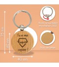 Porte-clés rond en bois personnalisé - Modèle Super